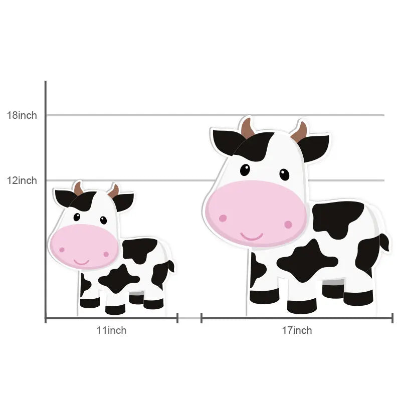 6Pcs Farm Birthday Party Animals KT Board Farm Cow Cutouts DIY Birthday Balloons Farm Theme Birthday Baby Shower Party Backdrops