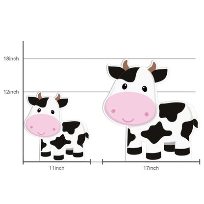 6Pcs Farm Birthday Party Animals KT Board Farm Cow Cutouts DIY Birthday Balloons Farm Theme Birthday Baby Shower Party Backdrops
