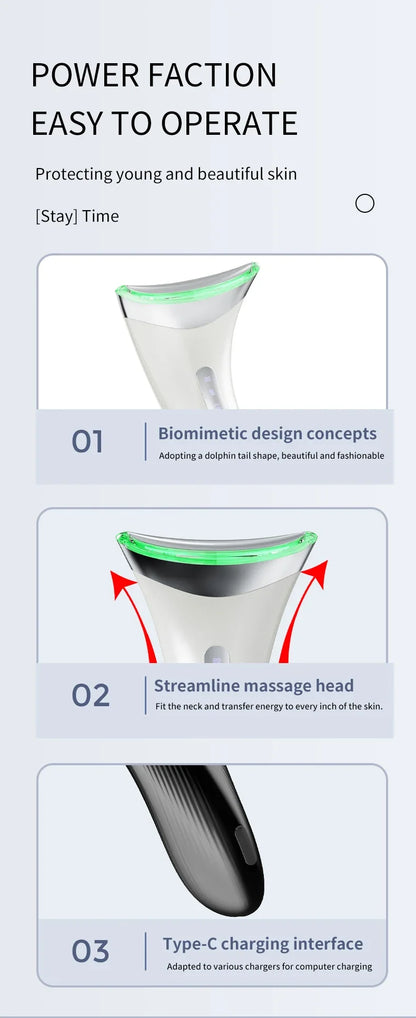 Home Face And Neck Massage Tool, Face Massager, Three Mode, Heating Mode, Skin Care, Facial Device, Portable Beauty Instrument