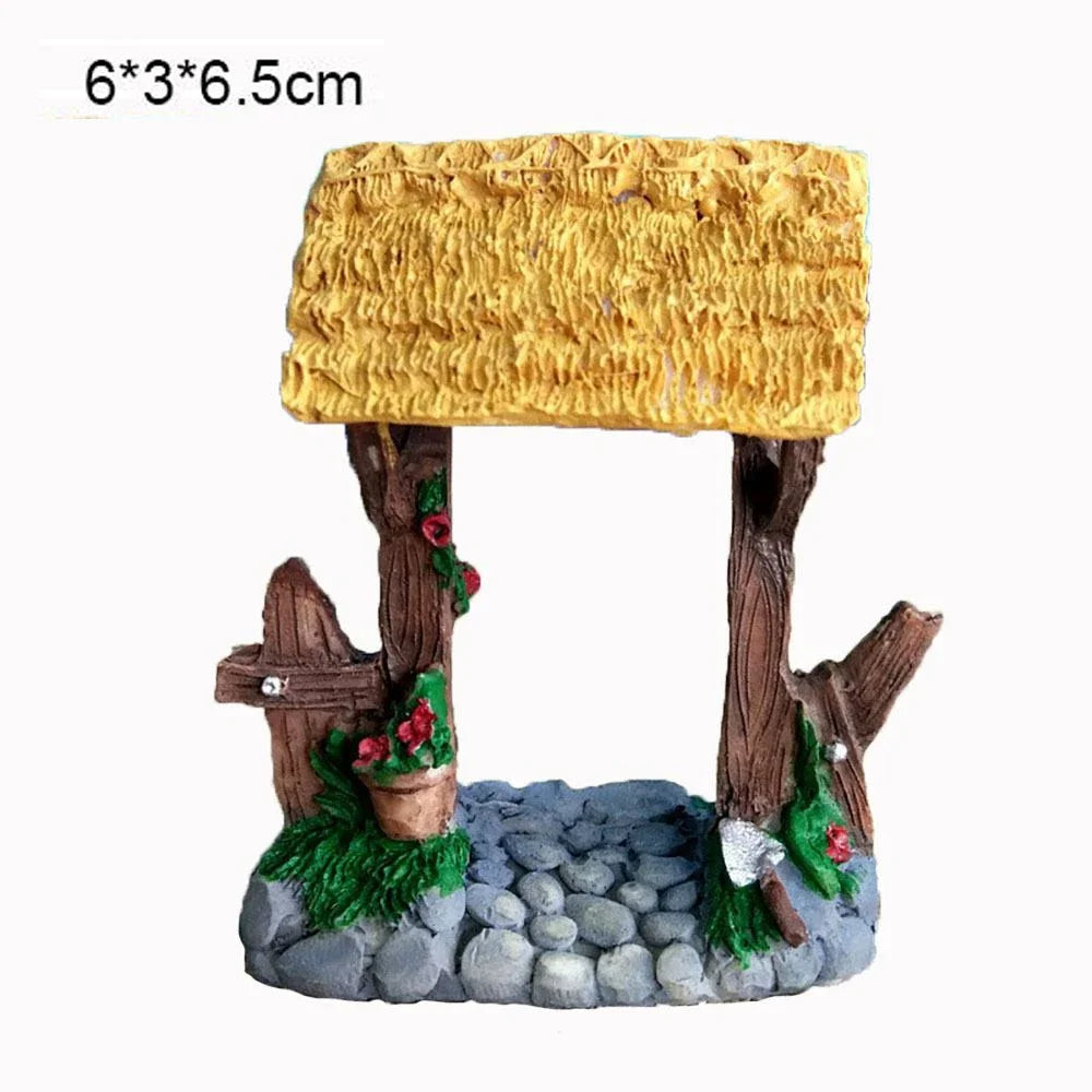 7 styles Miniatures Fairy Garden Decoration Micro Landscapes DIY Resin Craft Grassland Bridge Pool Accessories
