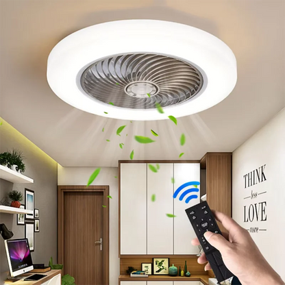 Smart Ceiling Fan Fans With Lights Remote Control Bedroom Decor Lamp 52cm Air Invisible Silent Electric fan for room AC220V