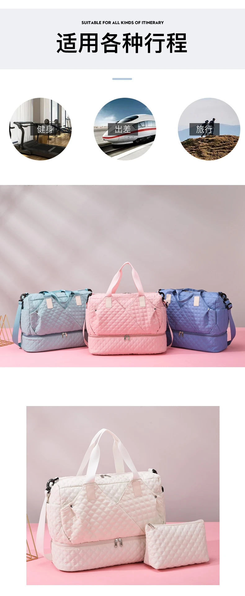 Large Capacity Travel Bags Luggage Organizer Bag Handbag Waterproof Portable Foldable Travel Clothes Storage Bag Shoulder Bags