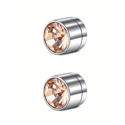 2Pcs CZ Dia 3-5mm Faux Non Pierced Ear Ring Ear Cuff Stainless Steel Fake Ear Ring Studs  For Women Men No Piercing Body Jewelry