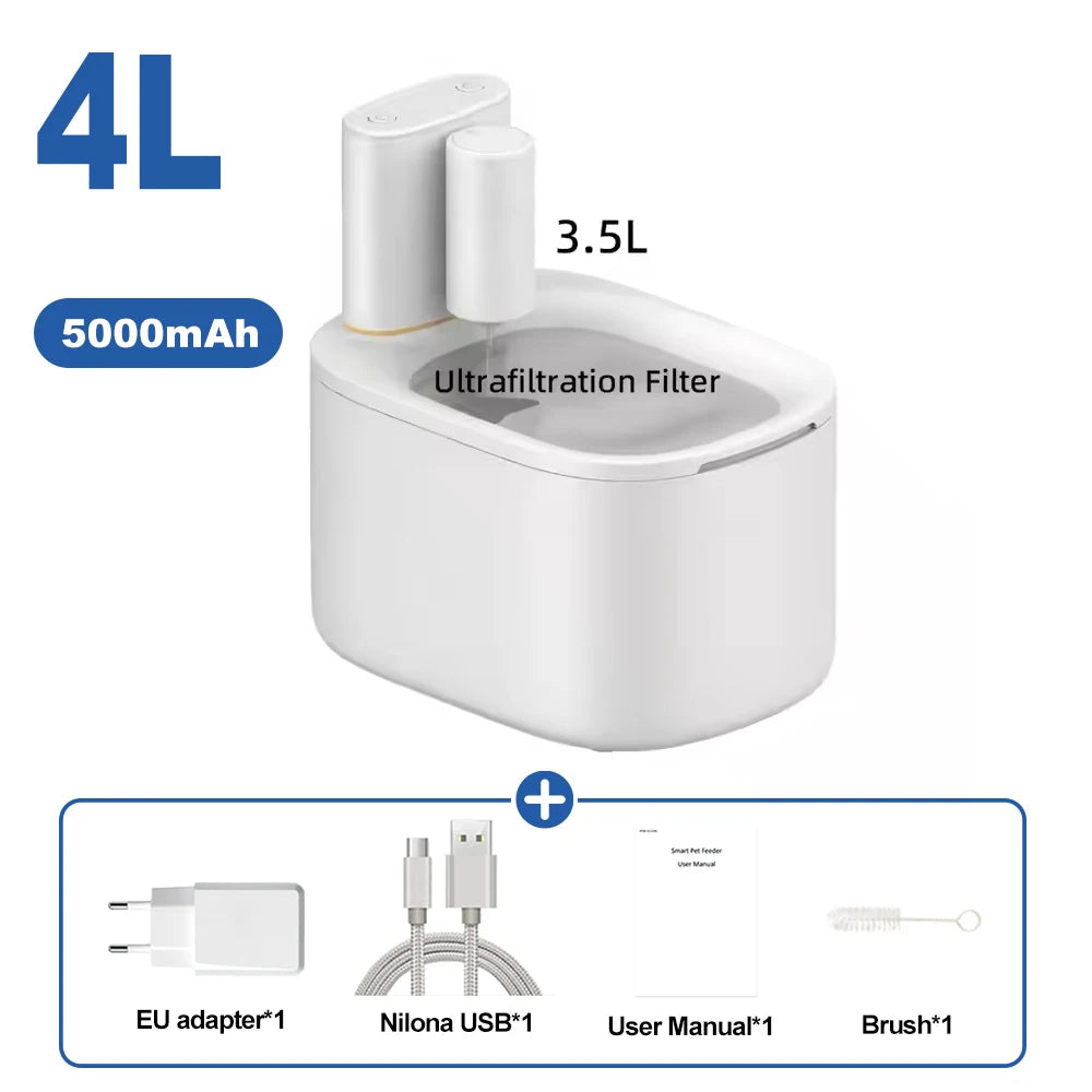 Water Fountain Dispenser Wireless Cat Dog Drinker Bowl Furpipi Ultra Recirculate Filtring Automatic Water Fountain for Cat Cats