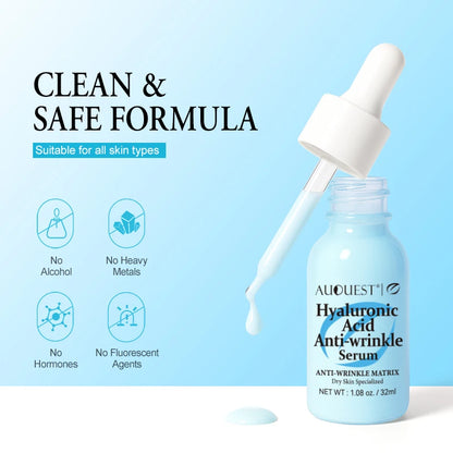 AUQUEST Hyaluronic Acid Anti-Wrinkle Face Serum Anti-Aging Lifting Firming Moisturizing Brightening for Glowing Skin Care