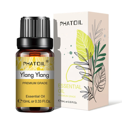 PHATOIL Natural Plant Essential Oil 10ml Eucalyptus Rose Lemon Bergamot Vanilla Peppermint 1PCS Aroma Essential Oil For Diffuser