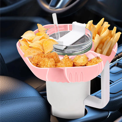 1000ml Snack Bowl Drink Cup with Straw 2 In 1 Stadium Tumbler Splash Proof Leakproof Popcorn Beverage Cup for Cinema Travel