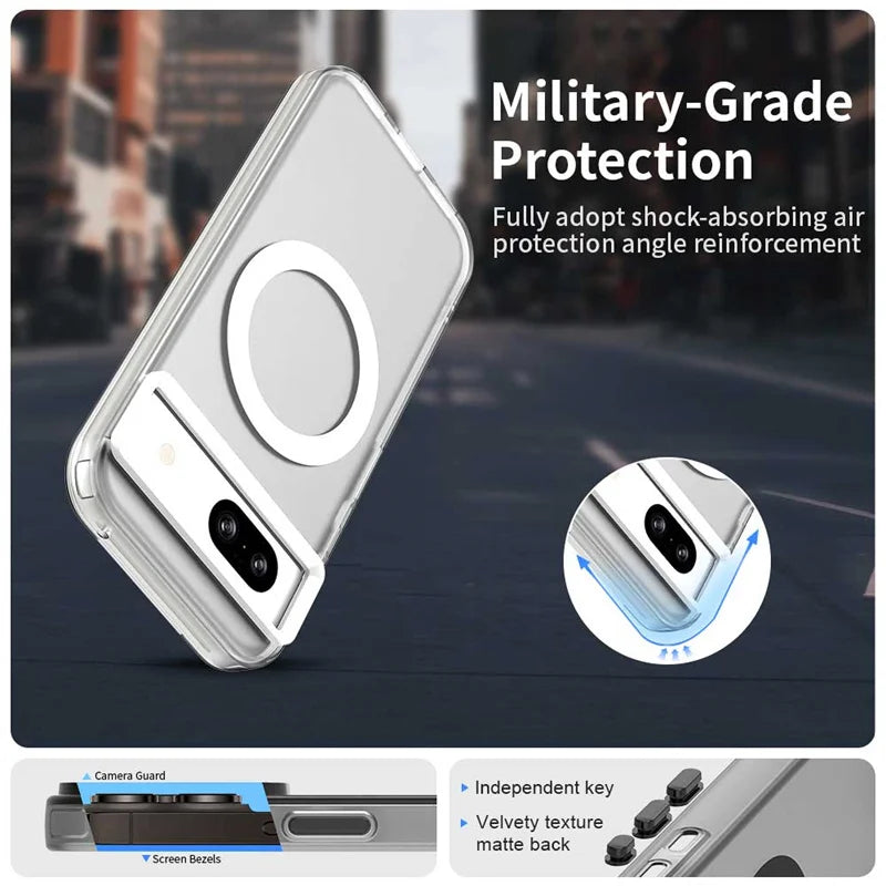 For Google Pixel 8A Case Magsafe Wireless Charging Cover Google Pixel 8A Case Shockproof Matte TPU Phone Bumper Google Pixel 8A