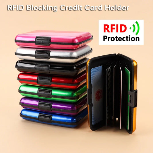 Aluminum Anti-Theft Wallets RFID Blocking Credit Card Holder RFID Wallet Metal Waterproof ID Card Case Coin Purse for Men Women