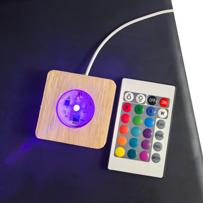 Wood Desktop Decorative Lights Light Base Night Light Wooden Led Usb Display Light Display Stand Lamp Holder Lamp Art Ornament