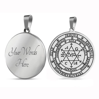 Grand Pentacle De Salomon The Grand Grimoire with The Great Clavicle of Solomon Amulet Talisman Stainless Steel Pendant Necklace