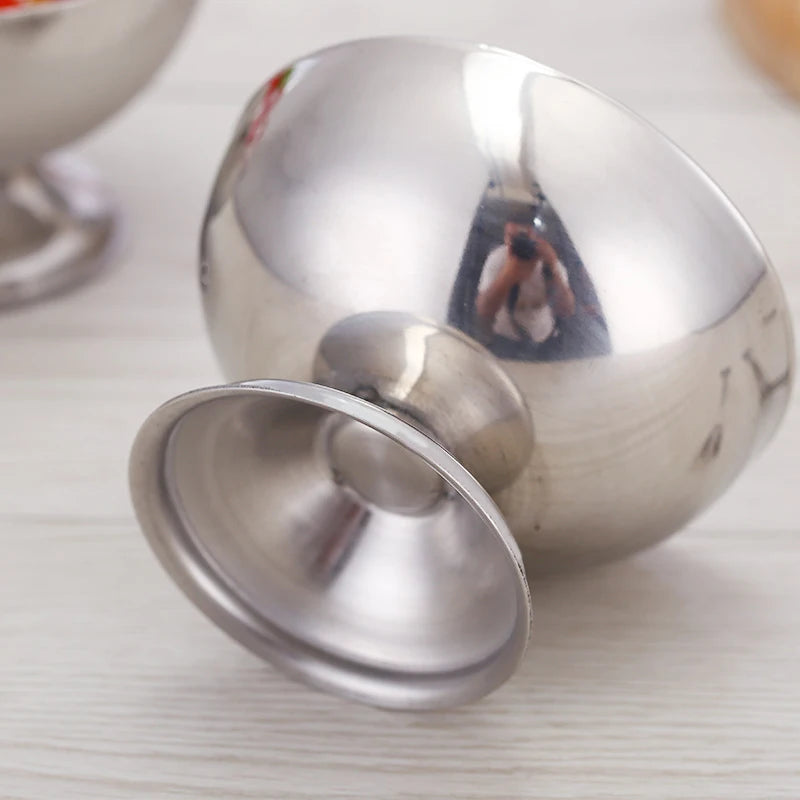 Ice Cream Cups Stainless Steel Salad Bowl Dessert Fruit Plate Snack Dish Kitchen Breakfast Cooking Tool Party Supplies