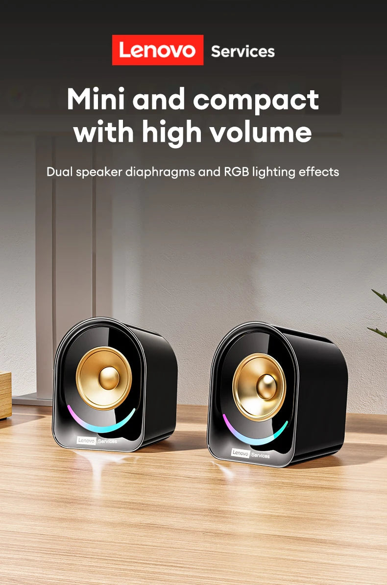 Original Lenovo A02 Wireless Bluetooth Speakers Deep Bass Sound Outdoor Soundbox Music RGB Lighting Long Standby Loudspeakers