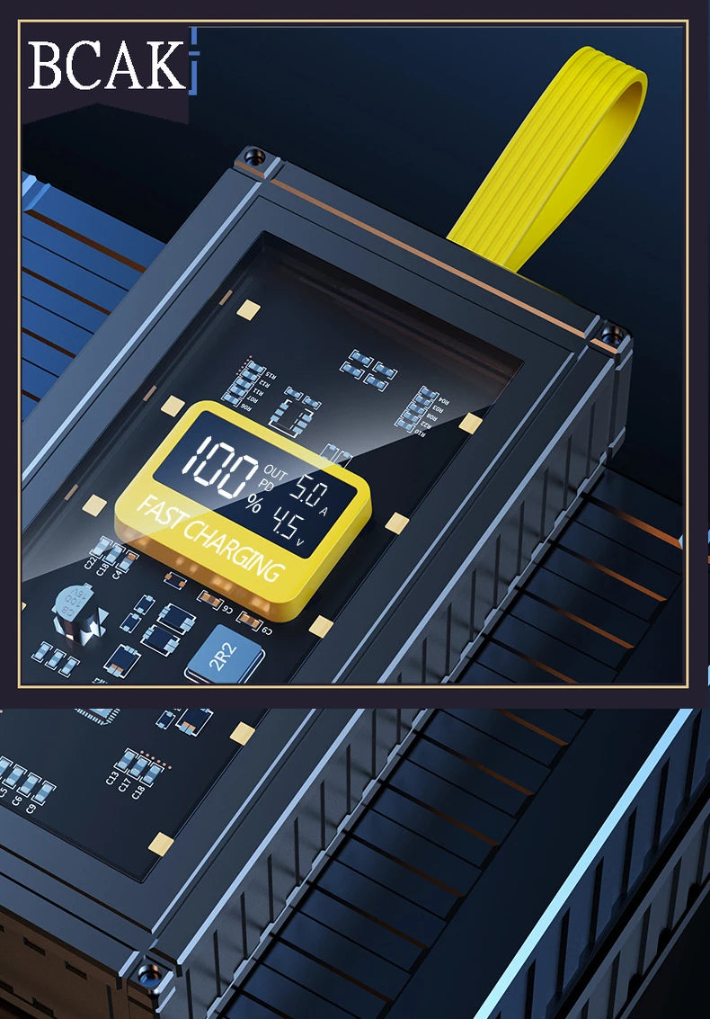 BCAK  Brand discount store 30000mAh 50000mAh 120W Fast Charging Transparent Power Bank 200000mAh Large-capacity Mobile Power