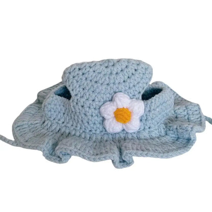 Handmade Pet Hat Pet Party Cosplay Headwear Puppy Kitten Knitted Hat Pet Headgear Decoration Pet Product Funny Pet Accessories