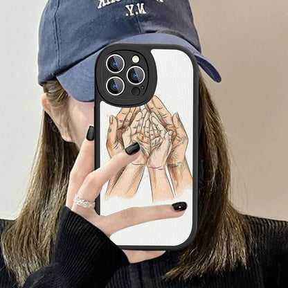 Baby Mom daughter Son Dad Hand Phone Case Hard Leather For iPhone 15 14 13 12 Mini 11 14 Pro Max Xs X Xr 7 8 Plus Fundas