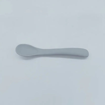 Silicone Baby Learn To Eat Spoon Small Curved Spoon Soft Rubber Feeding Silicone Cutlery Baby Training Spoon