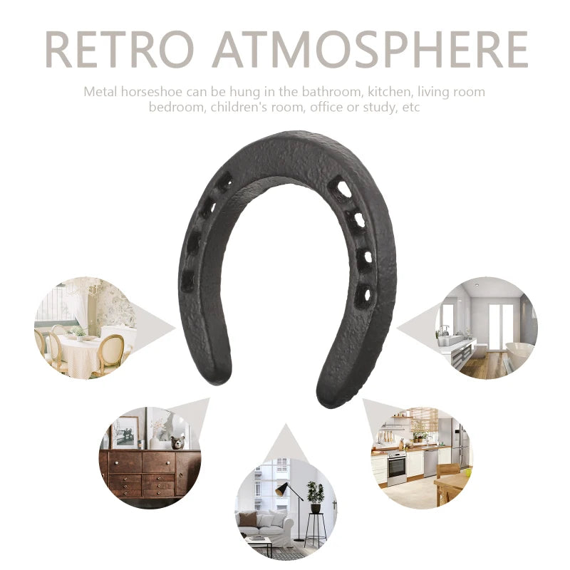Large Decorative Horseshoes Cast Iron Horseshoe Wall Hanging Metal Wall Sculpture Horseshoe Shaped Decorations Iron Figurines