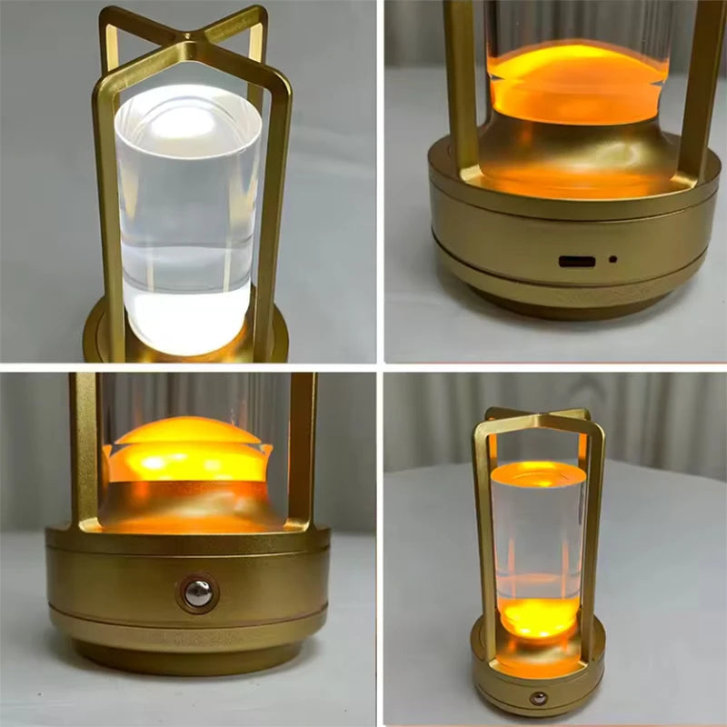LED crystal table lamp Plastic Rechargeable touch night lamp Bedroom Bedside table lamp Restaurant decorative lamp