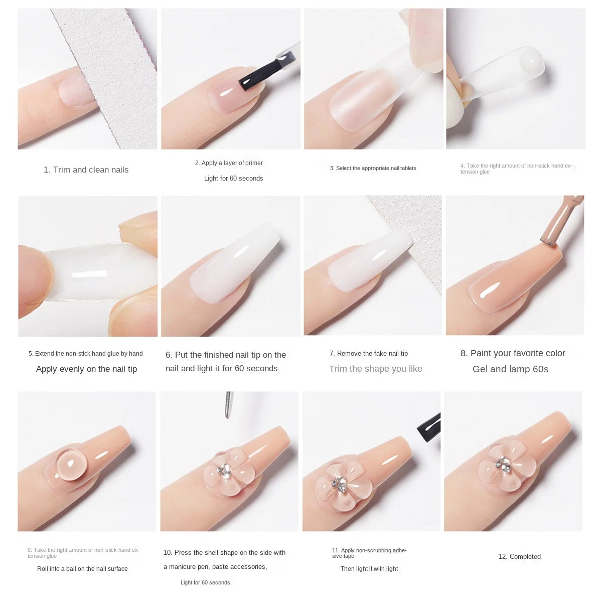 5ML Easy Stick Solid Nail Patch Gel No-Flowing Modelling Stick Tips Clear Nail Gel Gummy Adhesive Bond UV Nail Glue GY031&*