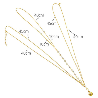 Sexy Lingerie Women Body Chain Simple Metal Scallop Pendant Transparent Waist Chain For Women Festival Outfit Jewelry