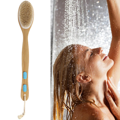 Double-sided Shower Bath Body Brush Skin Care Long Handle Soft Bristles Shower Brush Dry Skin Exfoliating Cleaning Tool
