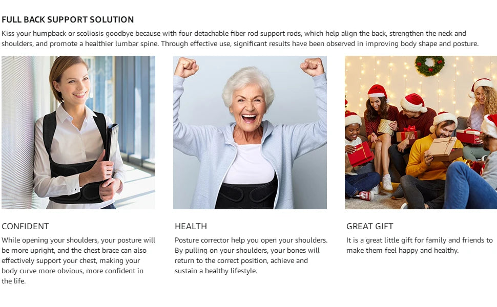 1PC Posture Corrector Back Brace - Lumbar & Shoulder Support for Back Pain Relief & Posture Improvement (Men/Women)