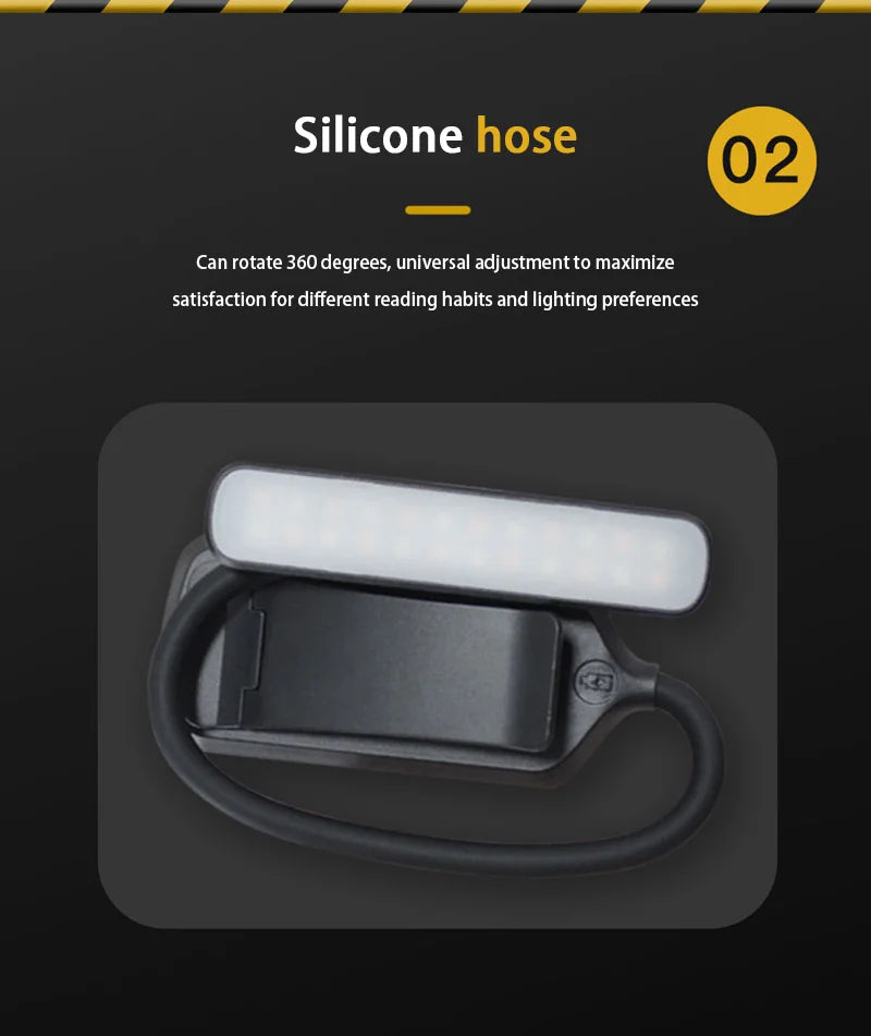 LED Book Light USB Rechargeable Reading Light Warm Cool White Daylight Portable Flexible Easy Clip Night Reading Lamp New