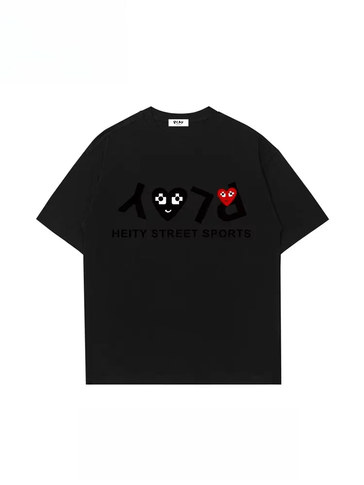 Short-sleeved T-shirts for men are a trendy summer fashion choice, featuring loose and casual prints from trendy brands