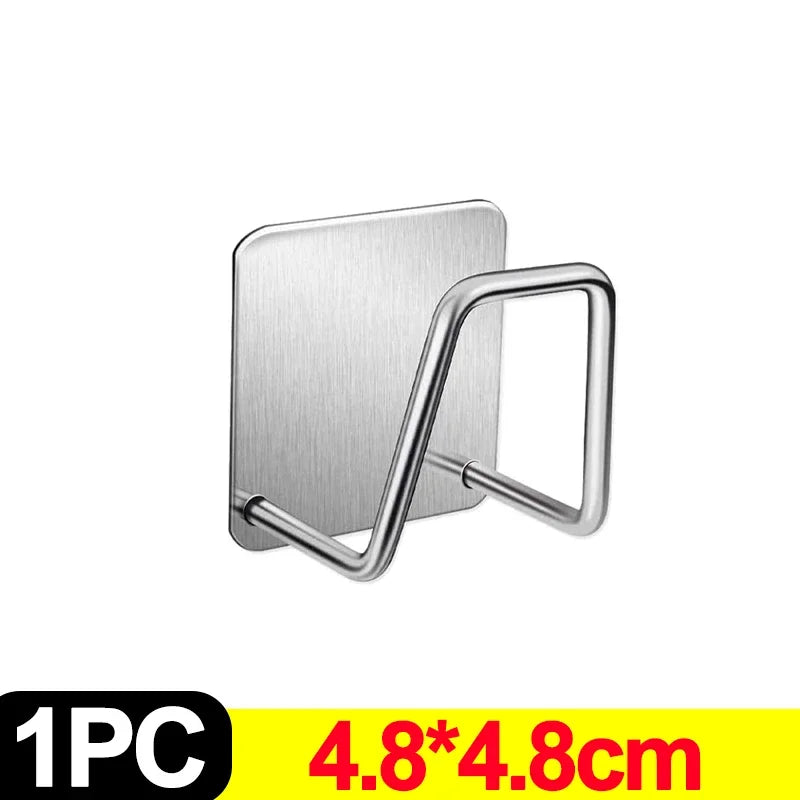 Kitchen Stainless Steel Sink Sponges Holders Self Adhesive Drain Drying Racks Wire Rag Organizer Hooks Multipurpose Wall Hooks