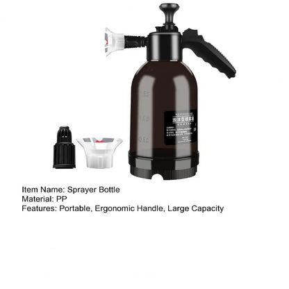 2L Pressure Sprayer Bottle With Ergonomic Handle Leakproof Hand Snow Foam Sprayer Water Pump Bottle With 2 Replacement Nozzles