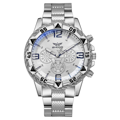 Luxury Business Men's Watch Stainless Steel Strap Blue-Light Glass Men Quartz Watches Big Dial Casual Wristwatch for man gifts