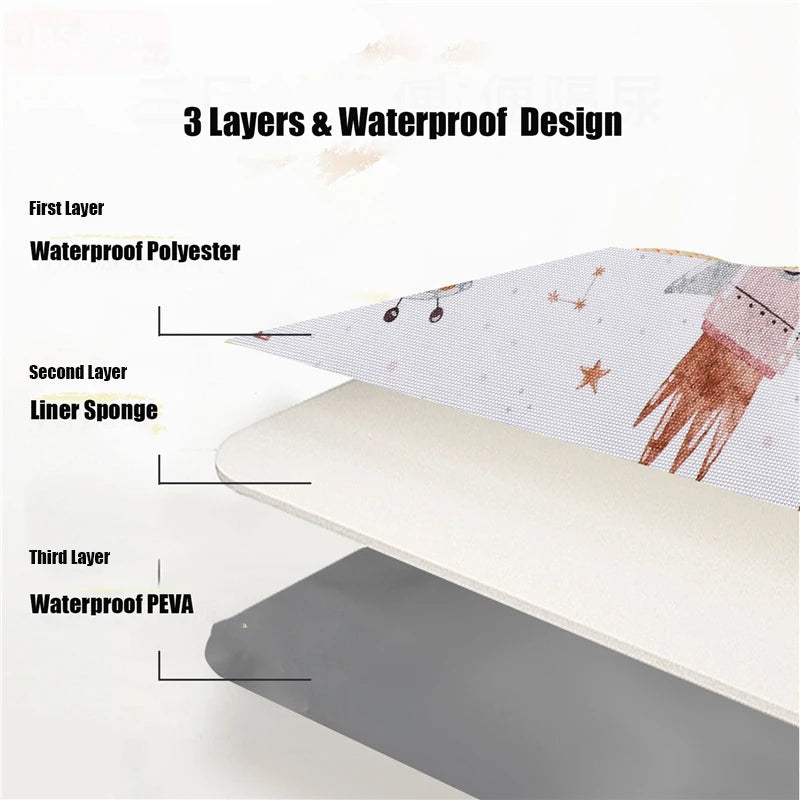 Waterproof Baby Changing Pad For Baby Girls Folding Portable Newborn Travel Diaper Mat With Wipes Pocket Baby Showers Gift