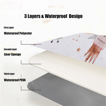 Waterproof Baby Changing Pad For Baby Girls Folding Portable Newborn Travel Diaper Mat With Wipes Pocket Baby Showers Gift