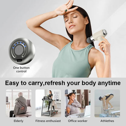 Portable Fascial Gun Electric Massage Gun Massage Hammer Deep Tissue Muscle Handheld Percussion Massager for Muscle Relaxation