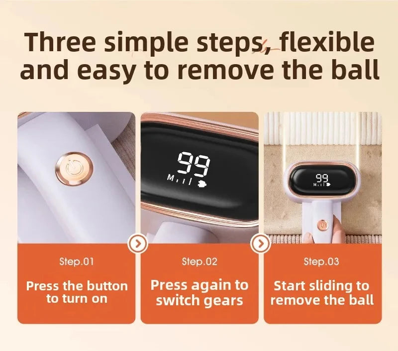 Electric Lint Remover Rechargeable Lint Remover Clothes Sweater Defuzzer Intelligent Digital Display Lint Shaver Trimmer