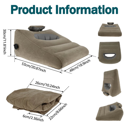 Portable Inflatable Wedge Pillow Multifunctional Body Pillow Lumbar Yoga Pillow PVC Foot Pillow Elevation Leg Travel Pillows