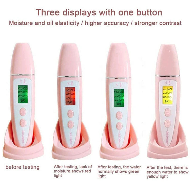 Bio Technology Sensor LCD Precise Detector Digital Skin Oil Moisture Tester for Face Care Lady Beauty Tool Women Spa Monitor