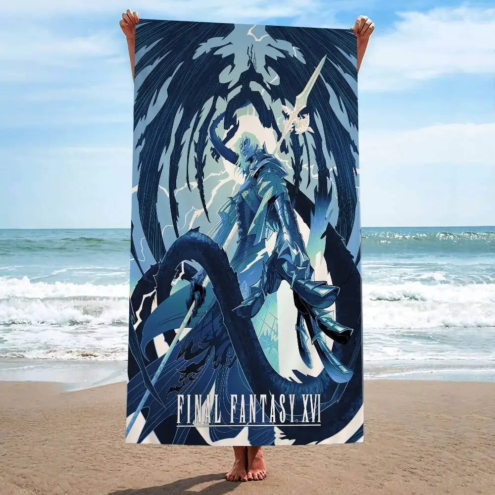 Video Games Final F-Fantasy Cartoon Beach Towel Cute Kawaii Room Decor Bath Girls Children Hand Towels For Bathroom Shower