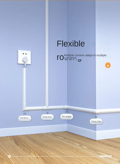 Home Office Data Line Fixed Box Finishing Storage Box Family Wall Cable Sleeve Management Organizer Protector Track Storage Box