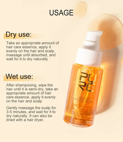 PURC Hair Serum Smoothing Soften Repair Frizz Damaged Hair Anti-Dandruff Scalp Treatment Products Hair Care Morocco Argan Oil