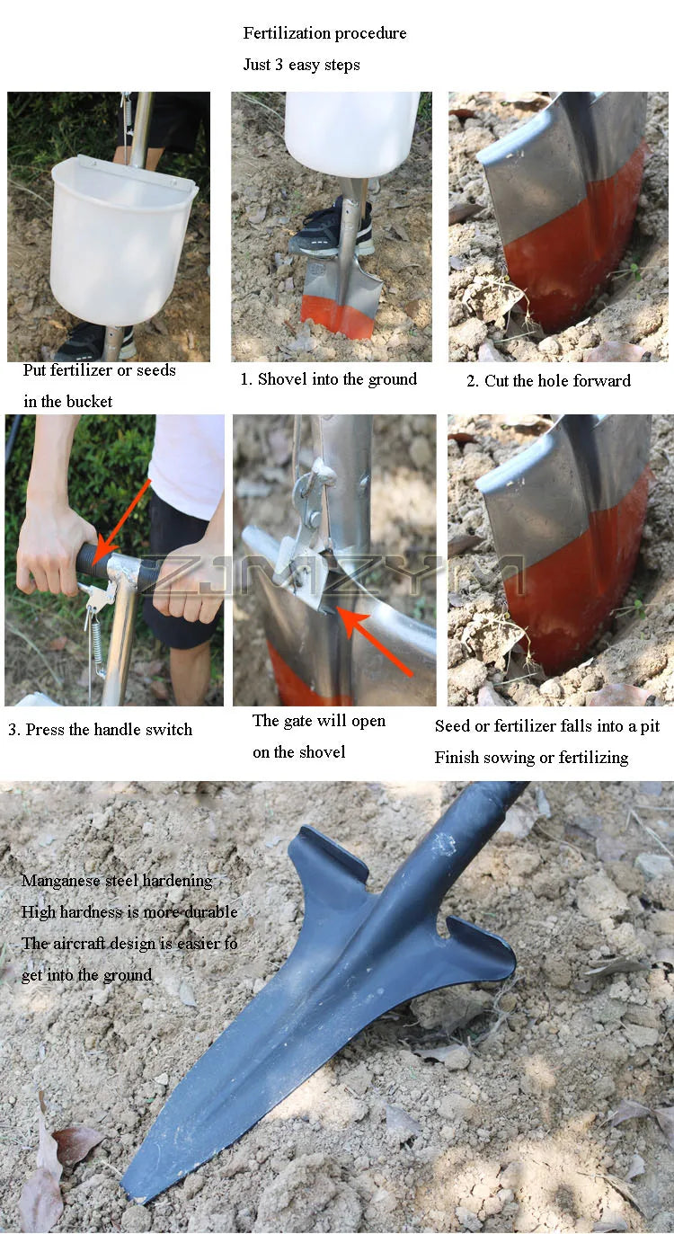 Fruit Tree Fertilizer Spreader Agricultural Hard Ground Deep Gun Small Agricultural Machine New Type Throwing Fertilizer Shovel