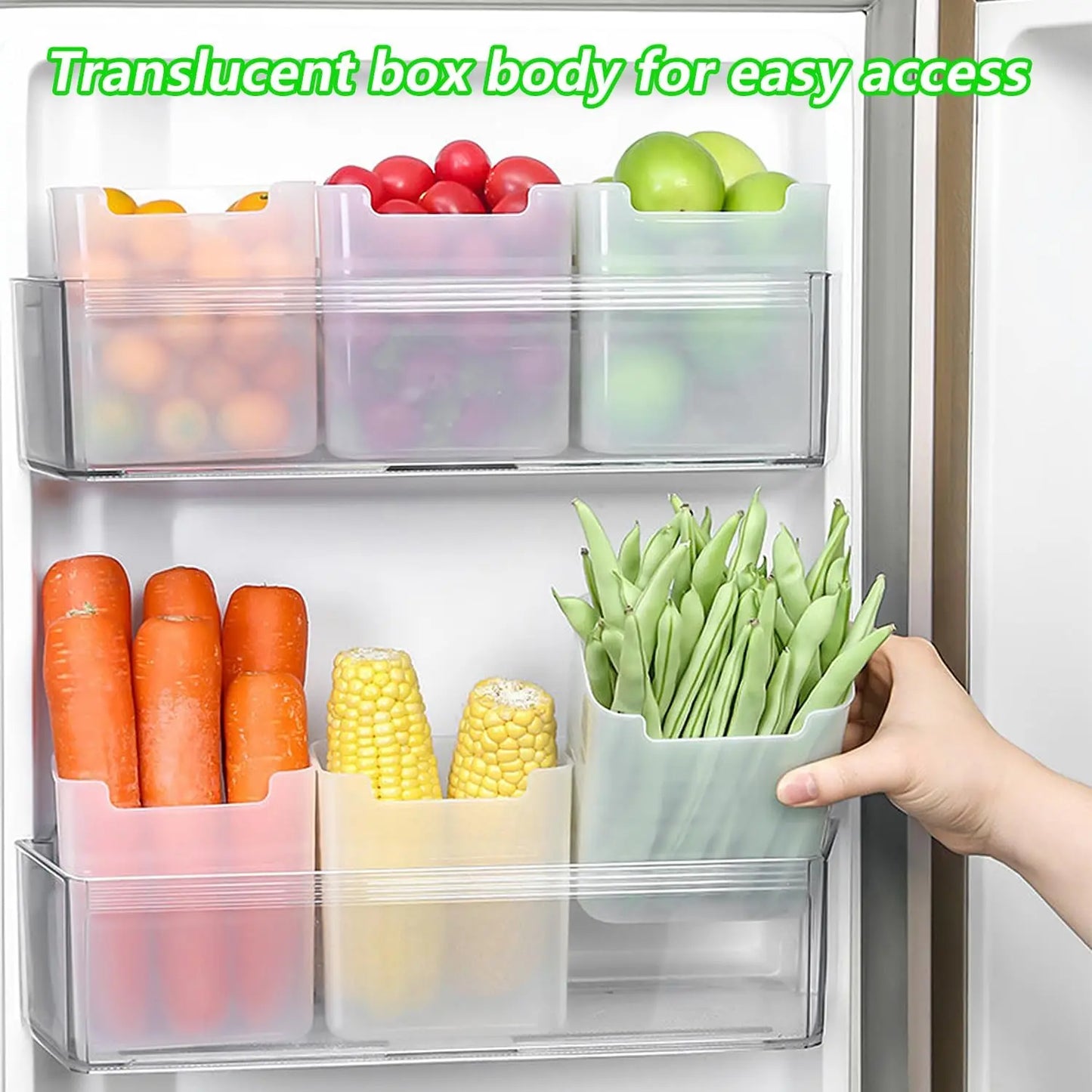 Wholesale Refrigerator Storage Boxes Kitchen Fruit Vegetable Fresh-keeping Box Fridge Side Door Container Organizer Accessories