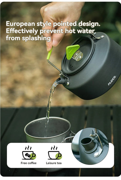 ALOCS Camping Cookware Set Outdoor Stove Kettle Frying Pan Picnic Equipment Complete Set of Portable Kitchen Gear for Hiking