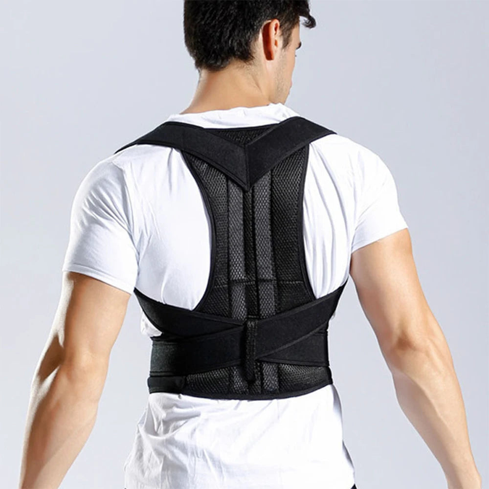 Back Brace Adjustable Scoliosis Hunchback Posture Corrector Adults Chest and Neck Forward Tilt Spine Support Straight Corrector
