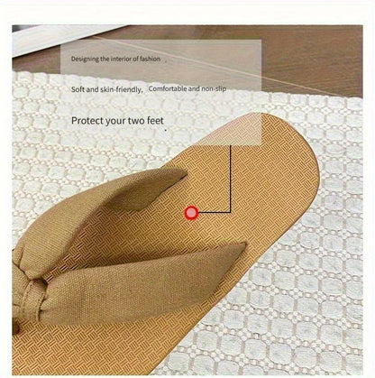 2025 new women's flip-flops, summer fashion, versatile, flip-flops, anti-slip flat beach slippers for women