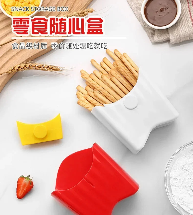 Portable Plastic French Fry Snack Storage Box PP Salad Cup Student Square Salad Bowl