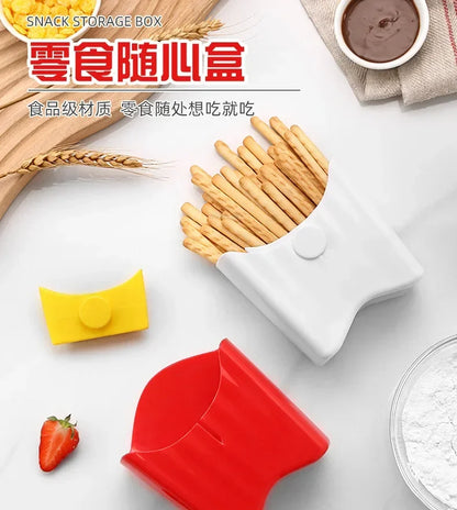 Portable Plastic French Fry Snack Storage Box PP Salad Cup Student Square Salad Bowl