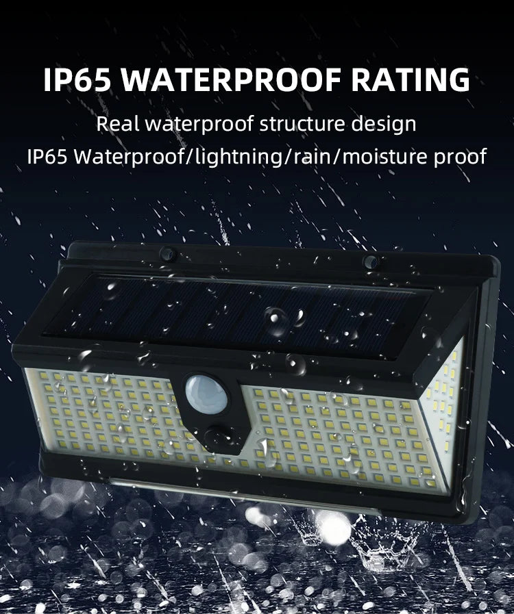 New 190 Light Red and Blue Warning Light Solar Wall Light Human Sensor Light Waterproof Garden Light Outdoor Light