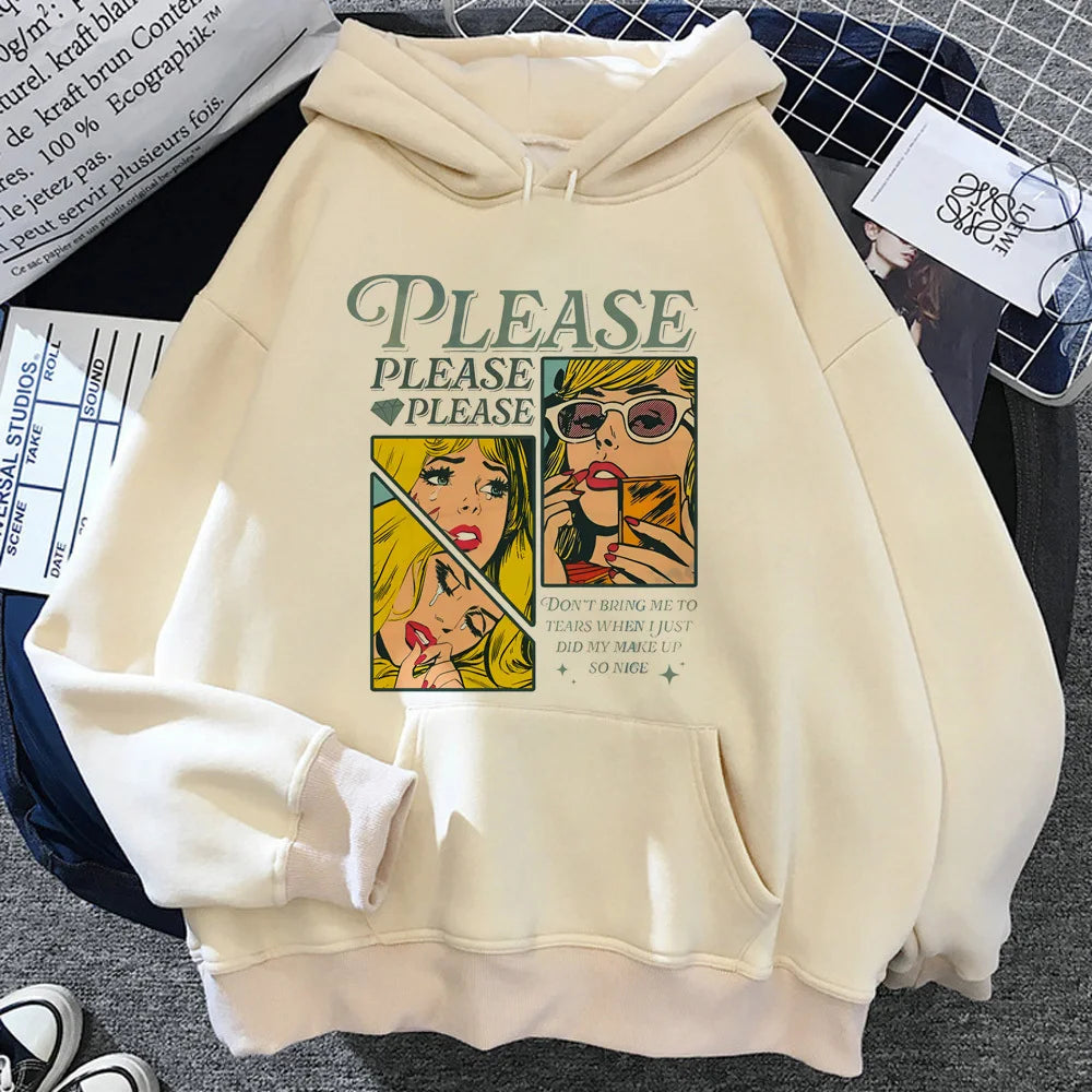 Sabrina Carpenter hoodie casual wear kawaii athleisure printed design girl sweatshirts youthful funny graphic elegant